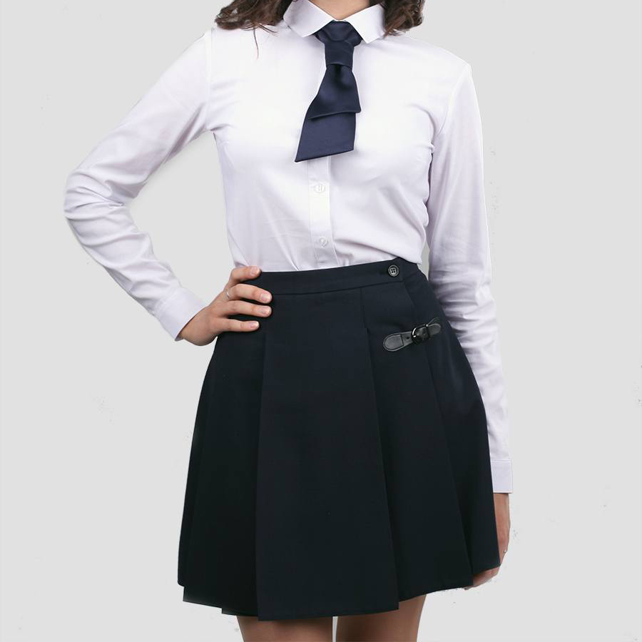 White school uniform shirt fabric CVC spandex fabric